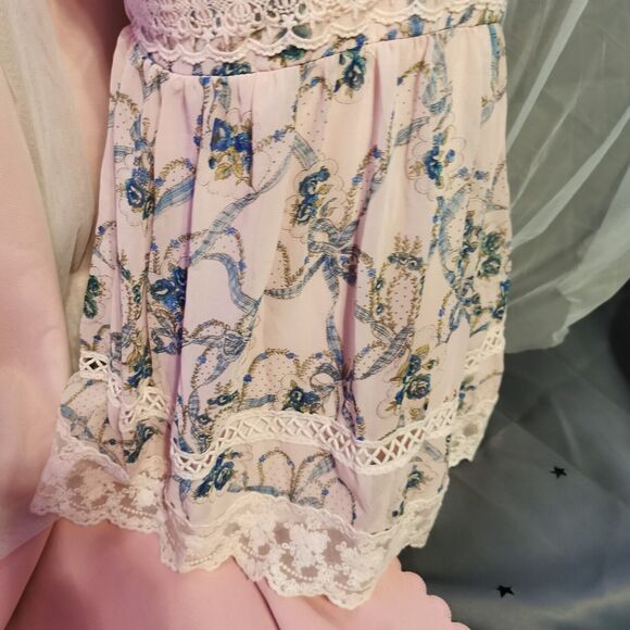 Ank Rouge Size Small Pink Camisole Mini Dress Cami Lace Summer Party Pastel Y2K - Picture 8 of 16